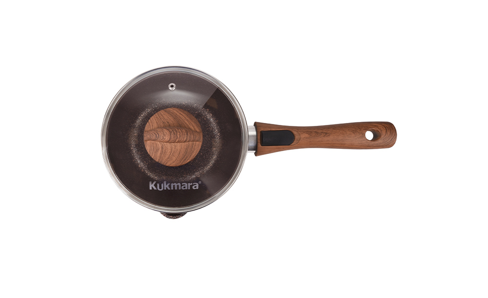 кга0156а Ковш 1,5л с носиком со съёмной ручкой со стеклянной крышкой Granit Ultra (red) 2 